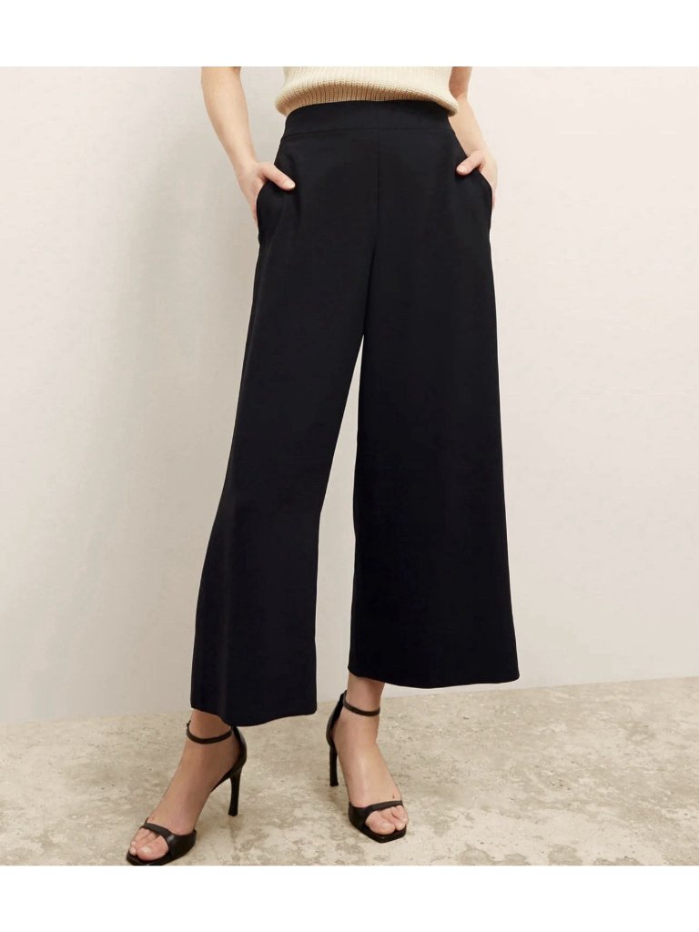 Mm Lafleur Wide Leg Cropped Culottes Women’s Size 14 Black Work Trousers
